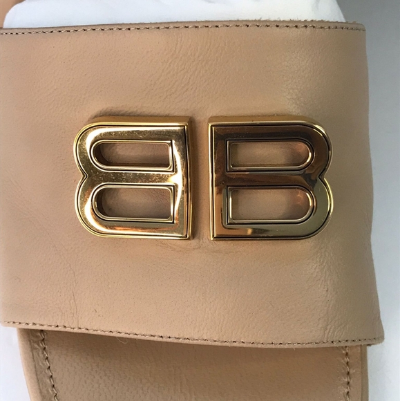 - New 💯 Authentic BalenciagaBb Logo Plaque Heeled Mules - Picture 8 of 14